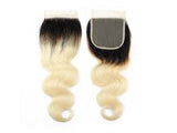 Ombre 1B/Platinum Blonde Lace Closure |Straight |Body-Wave| 100% UNPROCESSED HUMAN HAIR HD LACE CLOSURES - JKAs Effulgent Hair